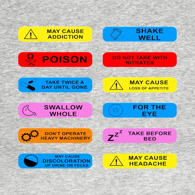 prescription warning labels by B0red